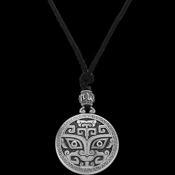 Lucky FengShui criatura mitológica Taotie riqueza collar colgante