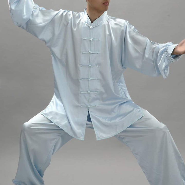Conjunto de ropa unisex con patrón simple de Buddha Stones para meditación, oración, espiritualidad, tai chi, qigong y práctica - Azul claro - 3XL- APTO PARA US./ UK/AU/ EU- 2XL - image 13