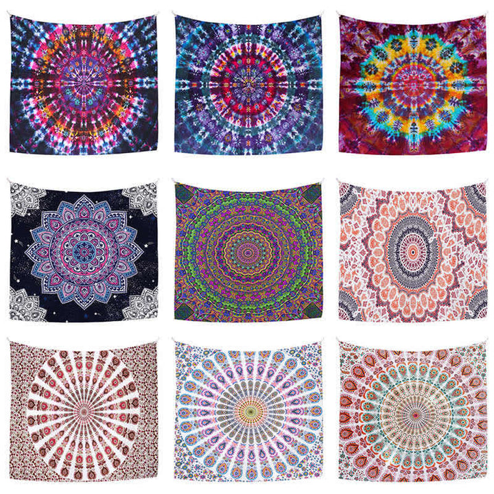 Tapiz con diseño de Mandala bohemio para colgar en la pared, arte de pared, enfoque creativo, decoración para sala de estar y hogar