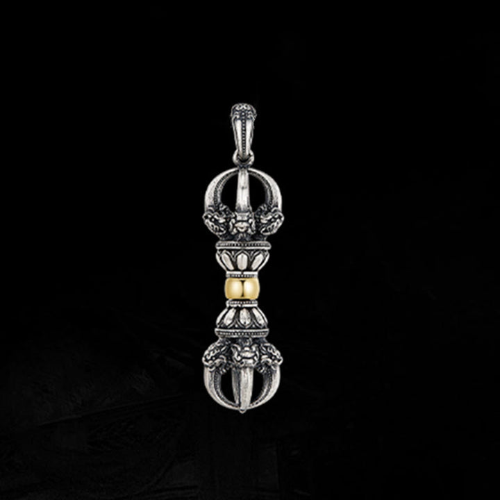 Colgante de collar de riqueza con diseño tibetano Dorje Vajra de Buddha Stones - image 9