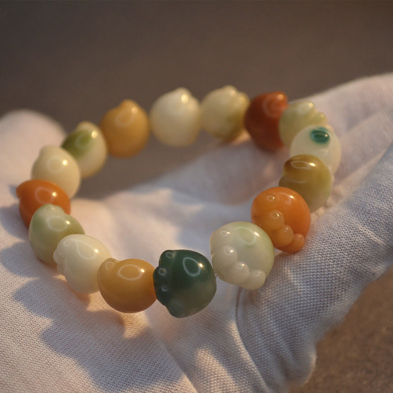 Pulsera de armonía tranquila con Buddha Stones , semillas Bodhi multicapa, linda pata de gato - image 4