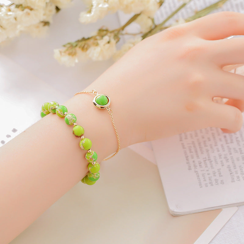Pulsera Positiva de Cristal de Cuarzo Fresa con Piedra Solar de Buddha Stones