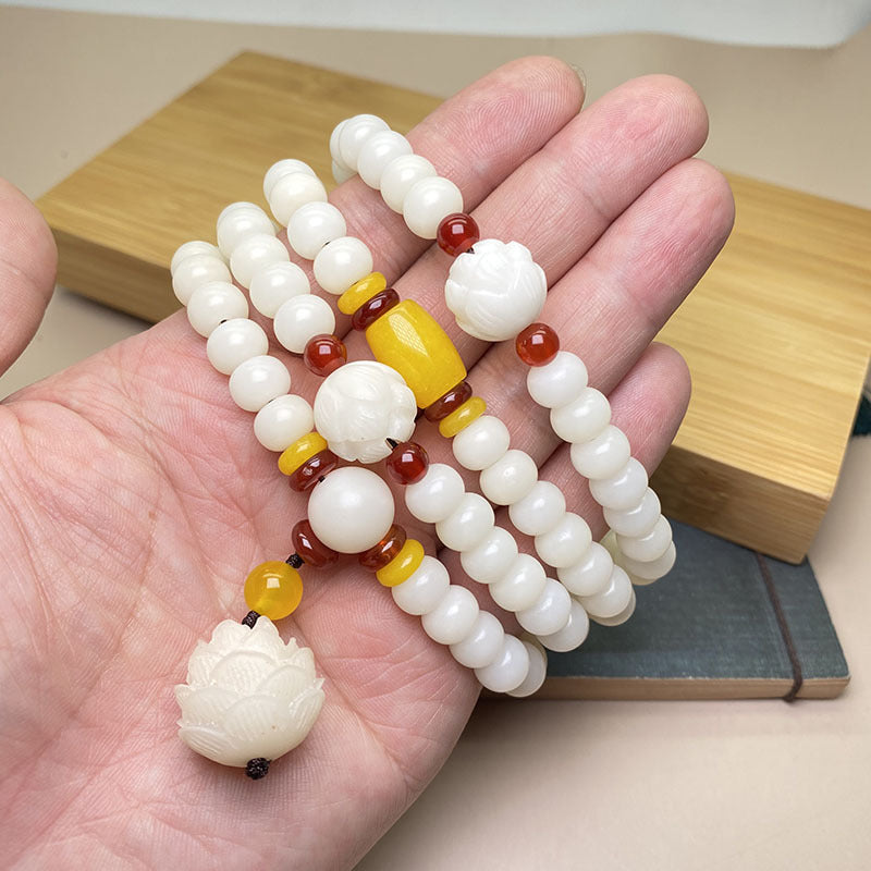 Pulsera de protección con 108 cuentas de Lotus Bodhi Seed Mala