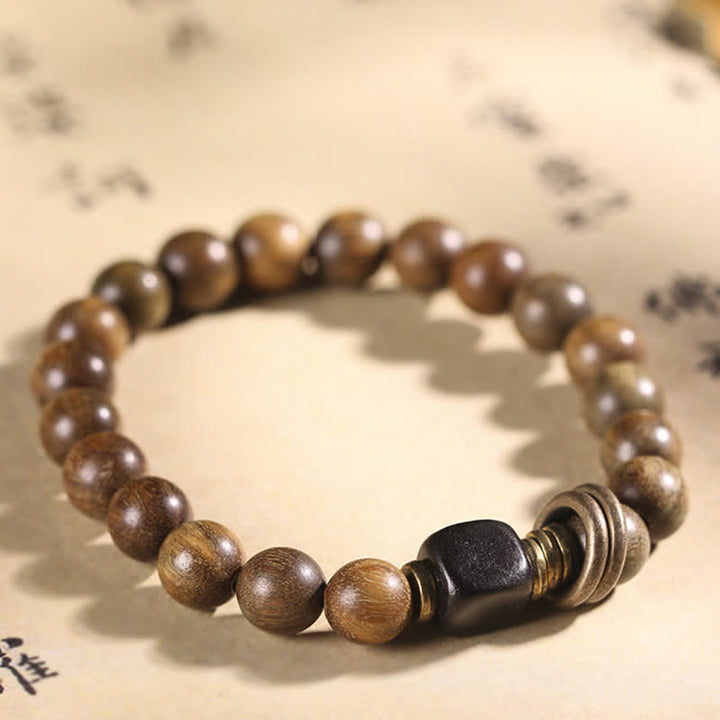 Pulsera de paz calmante de cristal de sándalo verde tibetano
