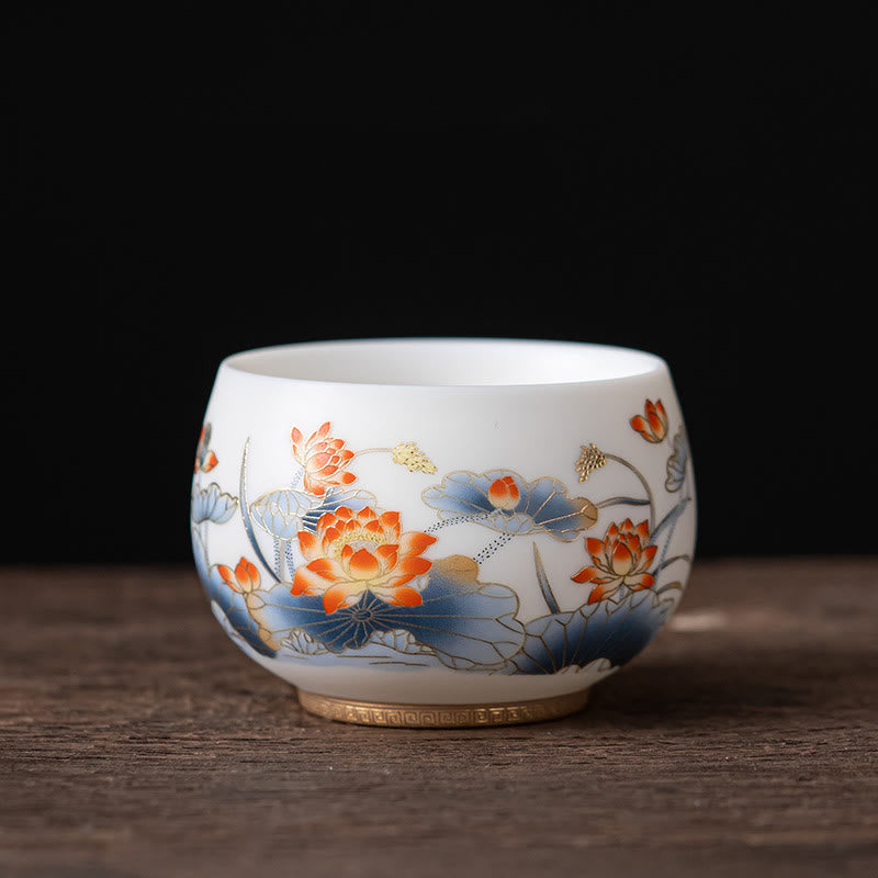 Buddha Stones , dragón Fénix, ciervo de loto, edificio antiguo, pez Koi, taza de té de cerámica, tazas de té de Kung Fu