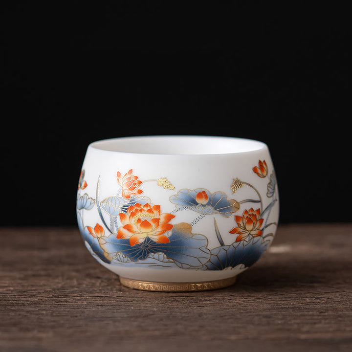 Buddha Stones , dragón Fénix, ciervo de loto, edificio antiguo, pez Koi, taza de té de cerámica, tazas de té de Kung Fu