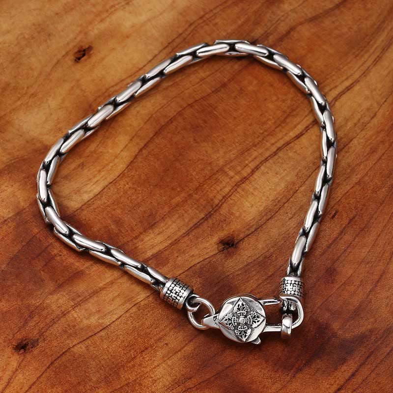 Pulsera de fuerza Buddha Stones de doble Dorje Om Mani Padme Hum de Buda con esvástica Vajra de piedras de Buda