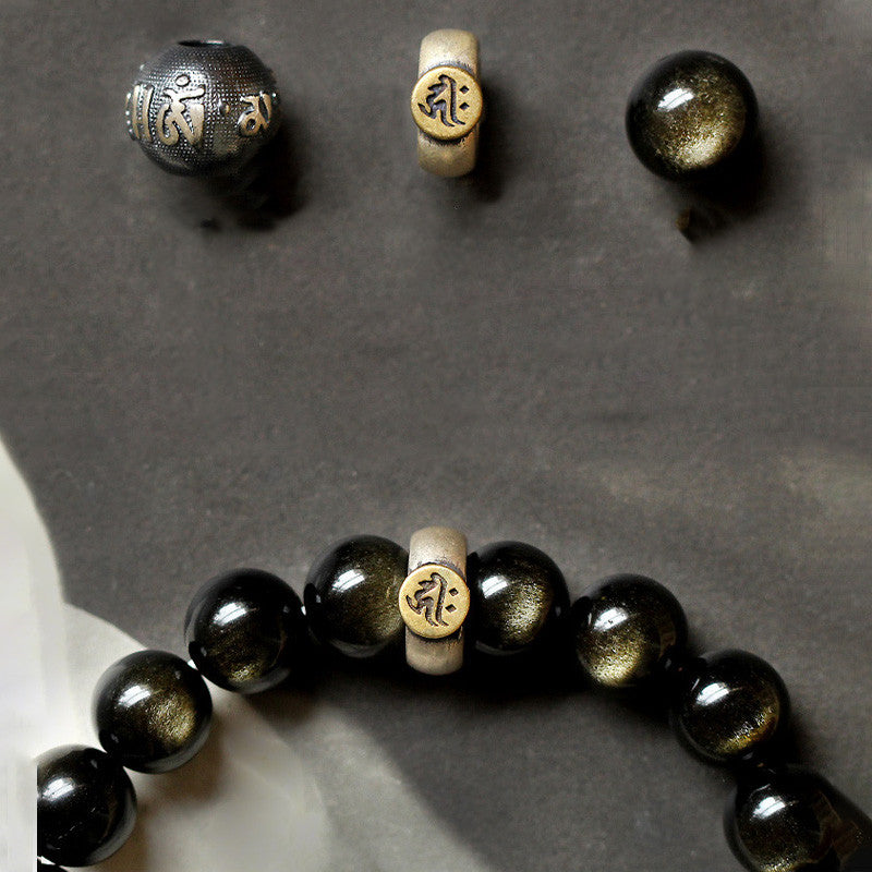 Pulsera de purificación de obsidiana de Buda natal del zodiaco chino de Buddha Stones