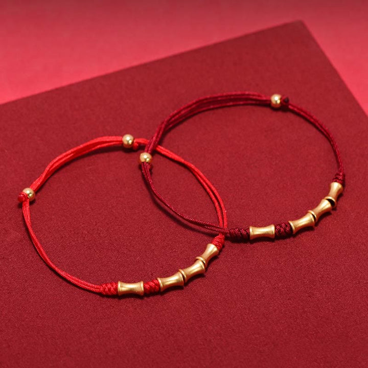 Pulsera trenzada de la suerte con diseño de bambú de plata de ley 925 con Buddha Stones