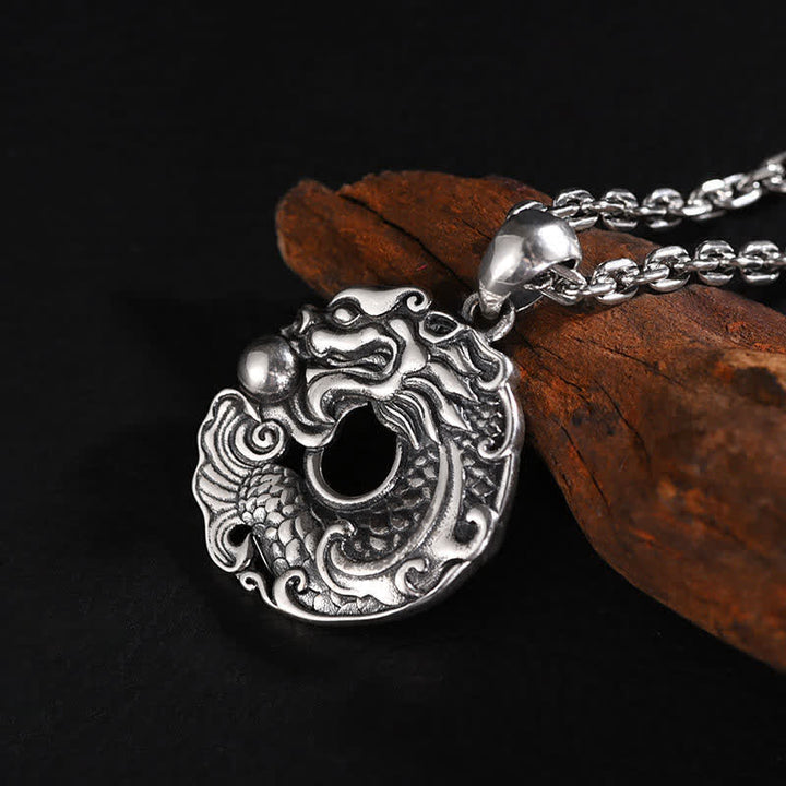 Colgante de collar de riqueza con hebilla de paz y dragón de pez Koi - image 12