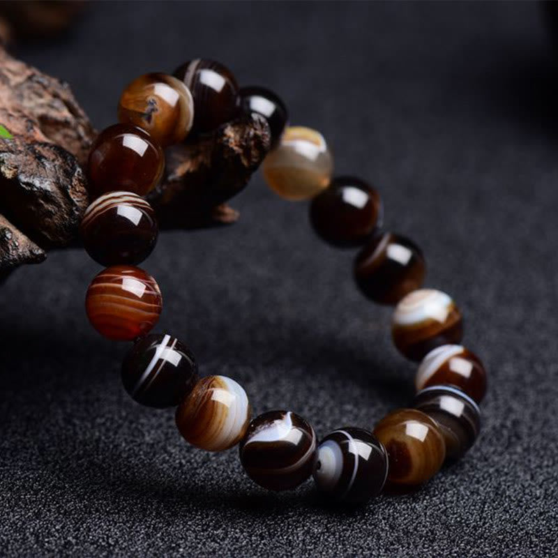 Pulsera Buddha Stones Sardónix Tibetano Felicidad Positiva