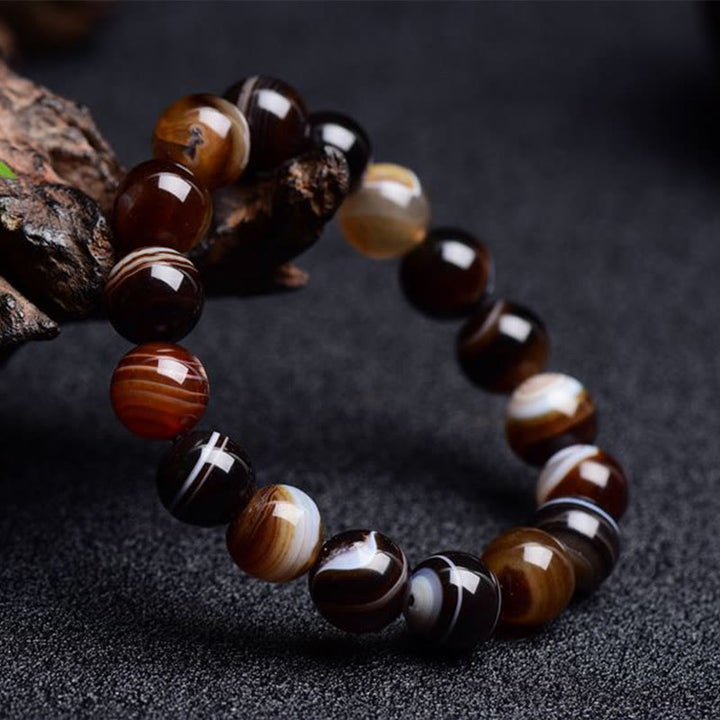 Pulsera Buddha Stones Sardónix Tibetano Felicidad Positiva