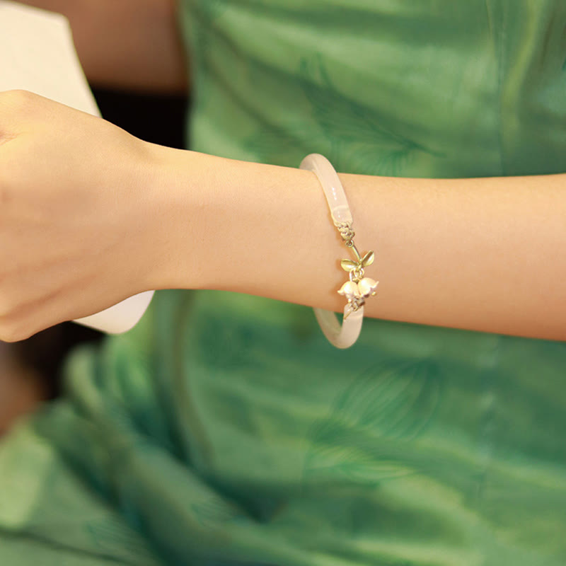 Brazalete de pulsera de fuerza de felicidad de flor de lirio de los valles