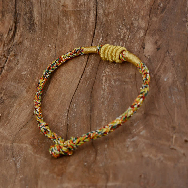 Pulsera de cuerda trenzada con protección de nudo King Kong colorida hecha a mano con Buddha Stones