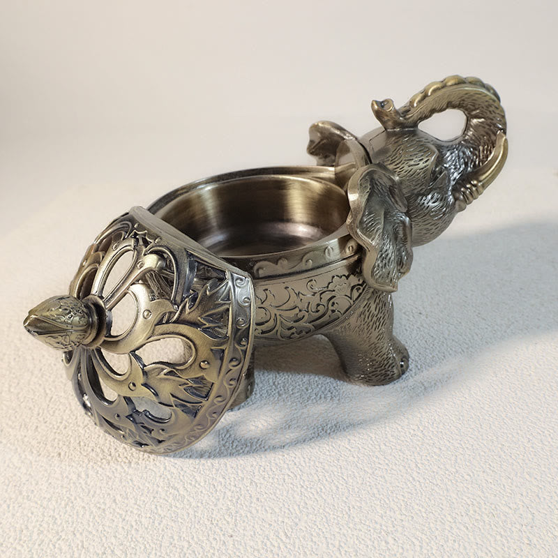 Quemador de incienso de aleación de elefante con Buddha Stones, decoración del hogar - image 12