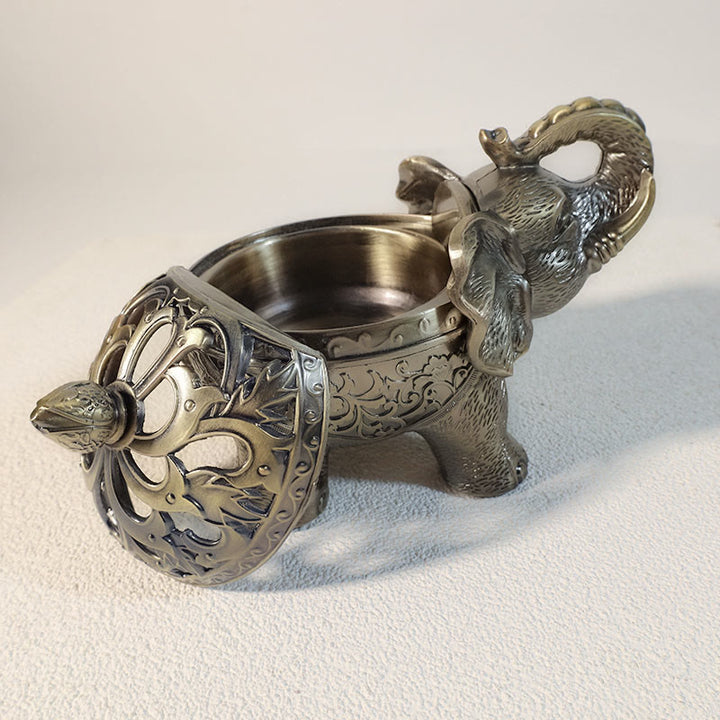 Quemador de incienso de aleación de elefante con Buddha Stones, decoración del hogar - image 12