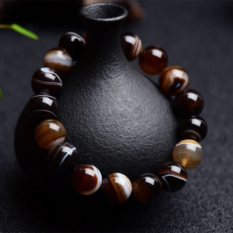 Pulsera Buddha Stones Sardónix Tibetano Felicidad Positiva