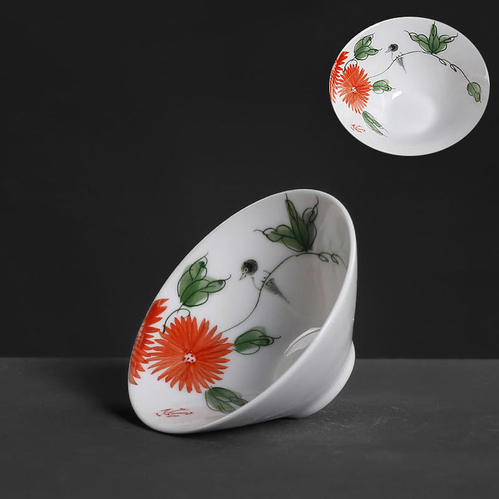 Buddha Stones Vintage ciruela orquídea bambú crisantemo loto pez Koi taza de té de cerámica tazas de té Kung Fu