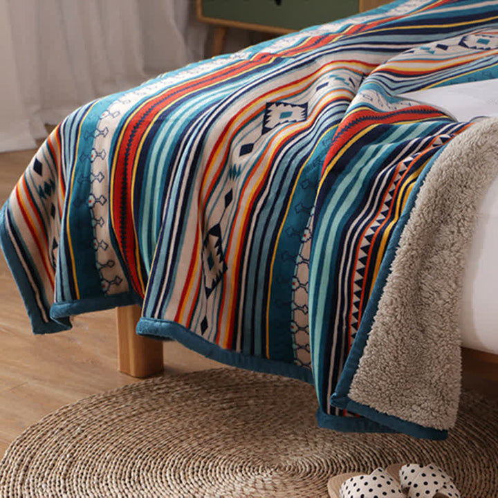 Manta de cama suave y cálida geométrica