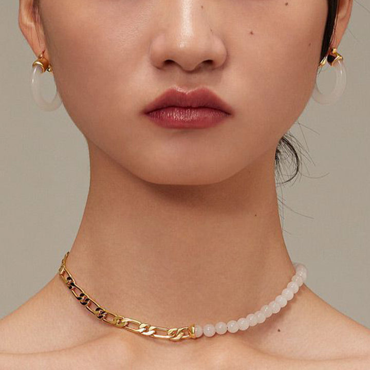 Pendientes de prosperidad de jade blanco redondo de Buddha Stones
