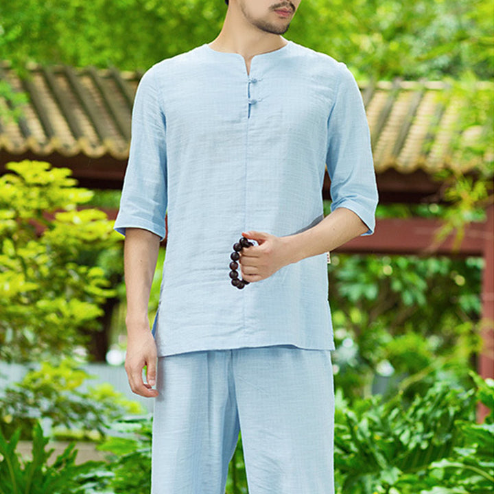 Conjunto de uniforme para hombre, ropa de práctica Zen espiritual, meditación , Buddha Stones