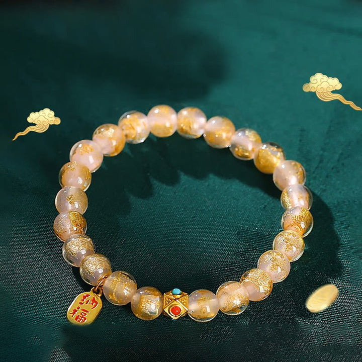 Buddha Stones, incienso tibetano, ceniza Liuli, cuentas de cristal, pulsera con dije de personaje Lucky Fortune Fu