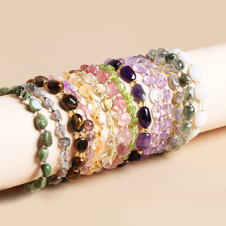 Pulsera de equilibrio de meditación de cristal de piedra de forma irregular natural de Buddha Stones