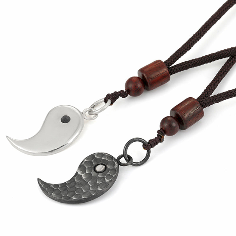 Collar con colgante de armonía Yin Yang de plata de ley 990 con Buddha Stones - image 16