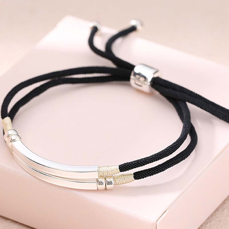 Pulsera trenzada en capas de hilo rojo de plata de ley 925 con Buddha Stones