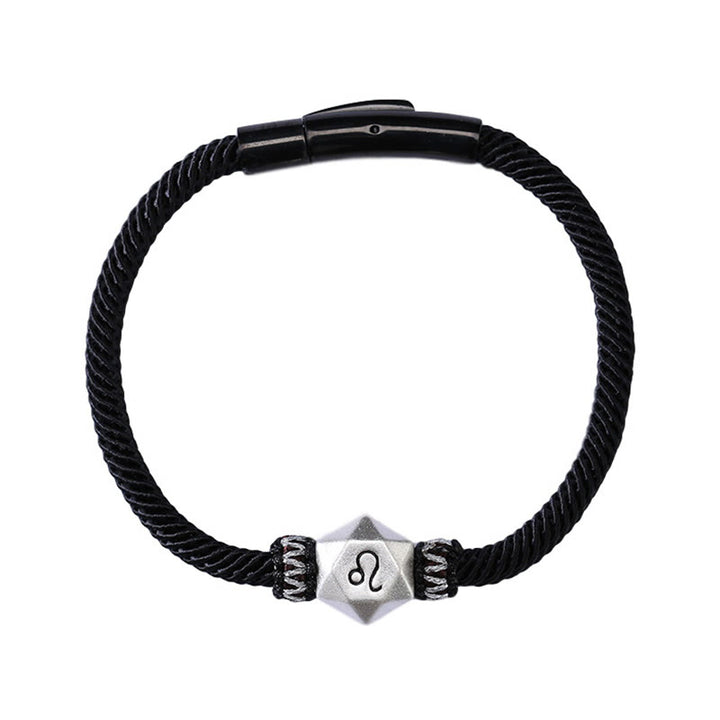 Pulsera de hilo hecha a mano con protección de las 12 constelaciones del zodíaco de plata de ley 999 con Buddha Stones