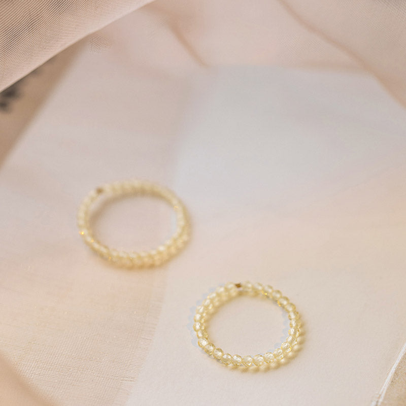 Anillo de prosperidad y felicidad con citrino natural de Buddha Stones