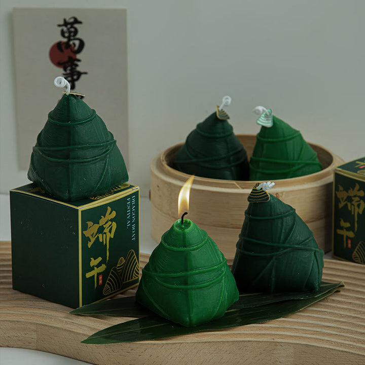 Vela perfumada con patrón Zongzi del Festival del Barco del Dragón de Buddha Stones , regalo para familiares y amigos