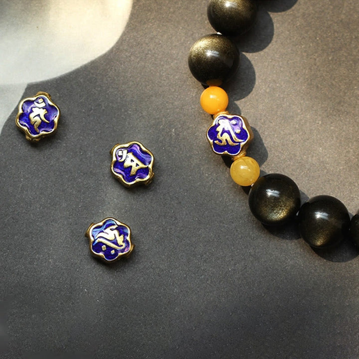 Pulsera de protección de la riqueza, Plata de Ley 925 con Buddha Stones , zodíaco chino, Buda natal, brillo de oro Natural, obsidiana, ámbar