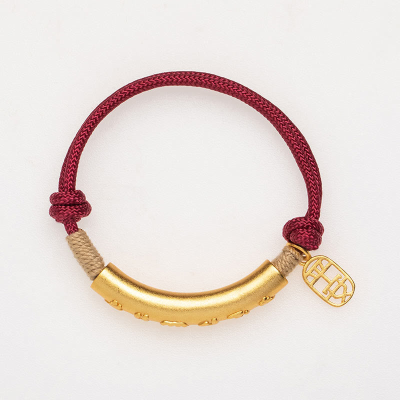 Pulsera trenzada de plata de ley 999 con Buddha Stones , hecha a mano en el Tíbet, Om Mani Padme Hum Fu, personaje de TopRank, suerte