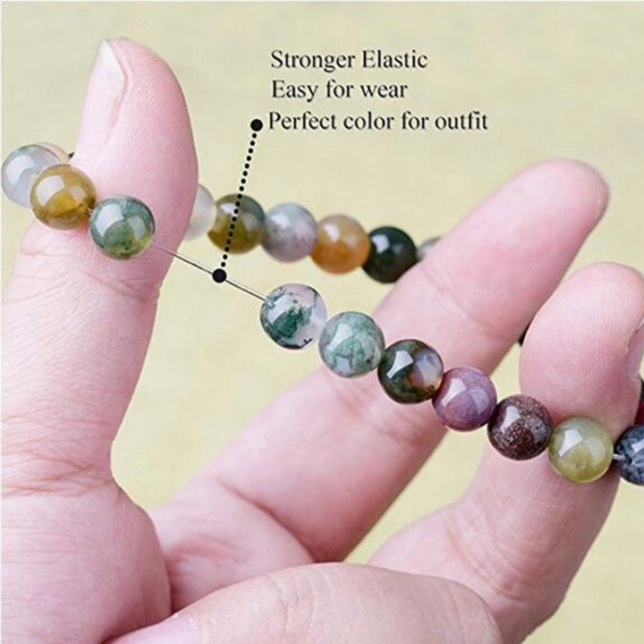 Pulsera de yoga de la suerte con cuentas de ágata india de Buddha Stones