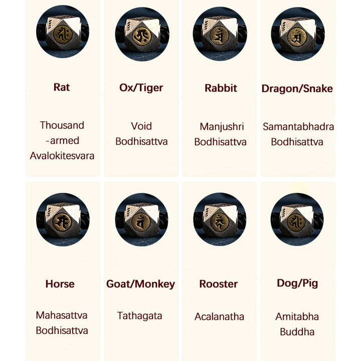 Pulsera de cuerda trenzada de protección de la suerte de Buda natal hecha a mano de plata de ley 925 con Buddha Stones - image 9