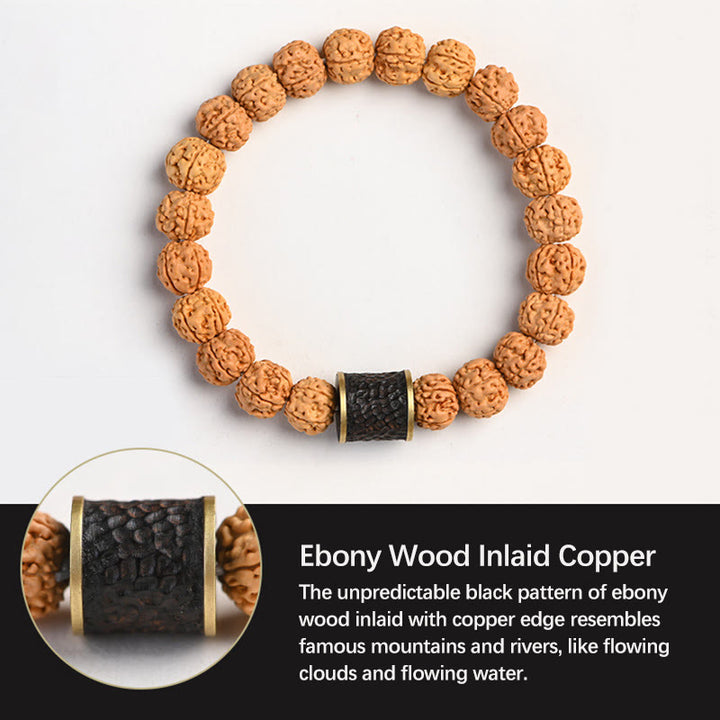 Buddha Stones Tíbet Rudraksha Bodhi Semilla Riqueza Pulsera auspiciosa