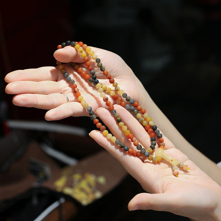Pulsera de protección Mala de ágata roja natural de 108 cuentas