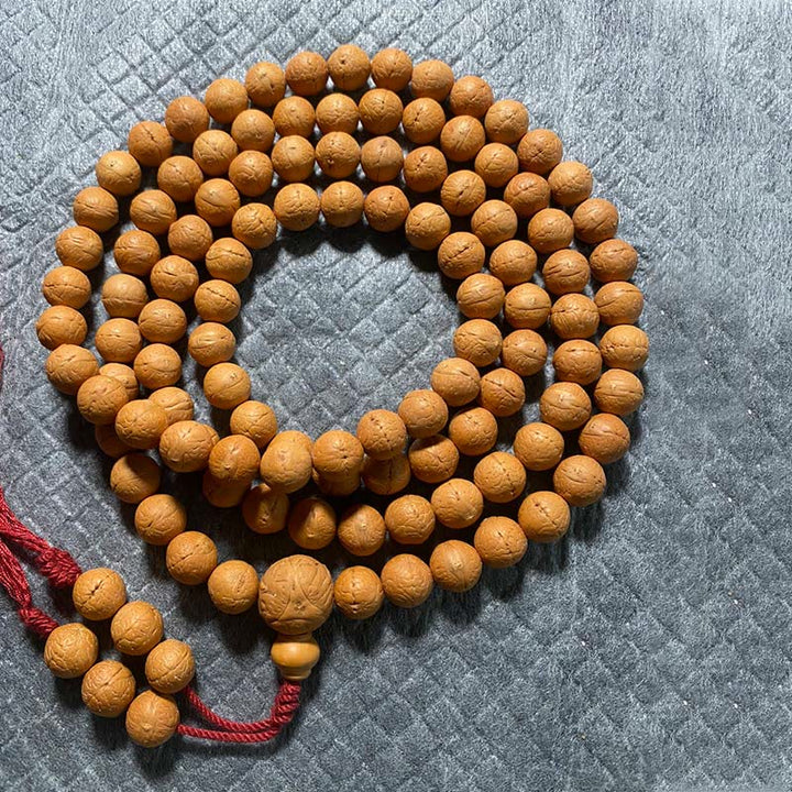 Buddha Stones 108 cuentas Mala Nepal semilla Bodhi suerte riqueza borla pulsera