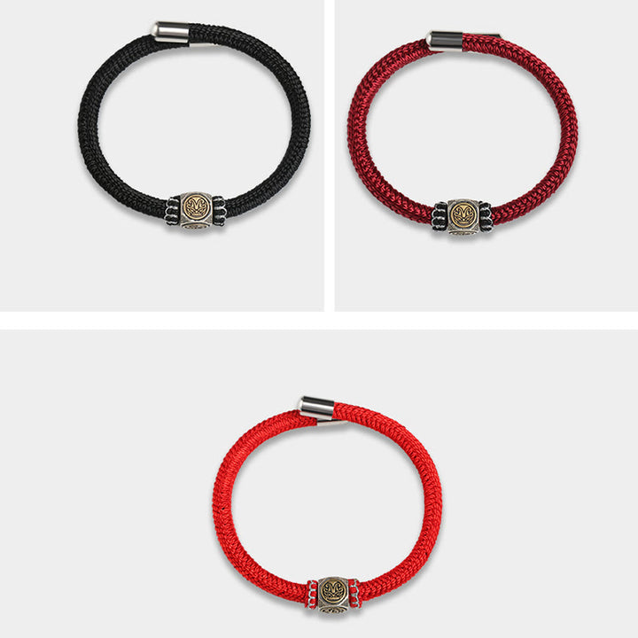 Pulsera de plata de ley 925 con Buddha Stones , nudo perfecto, nudo King Kong, fuerza de la fe