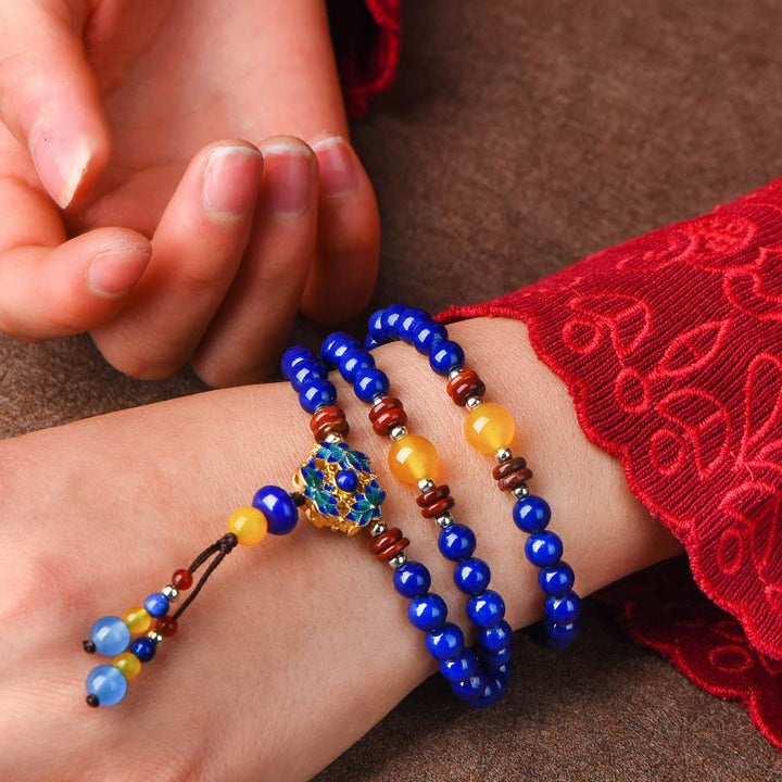 Pulsera Positiva de Ágata Amarilla Lazurita
