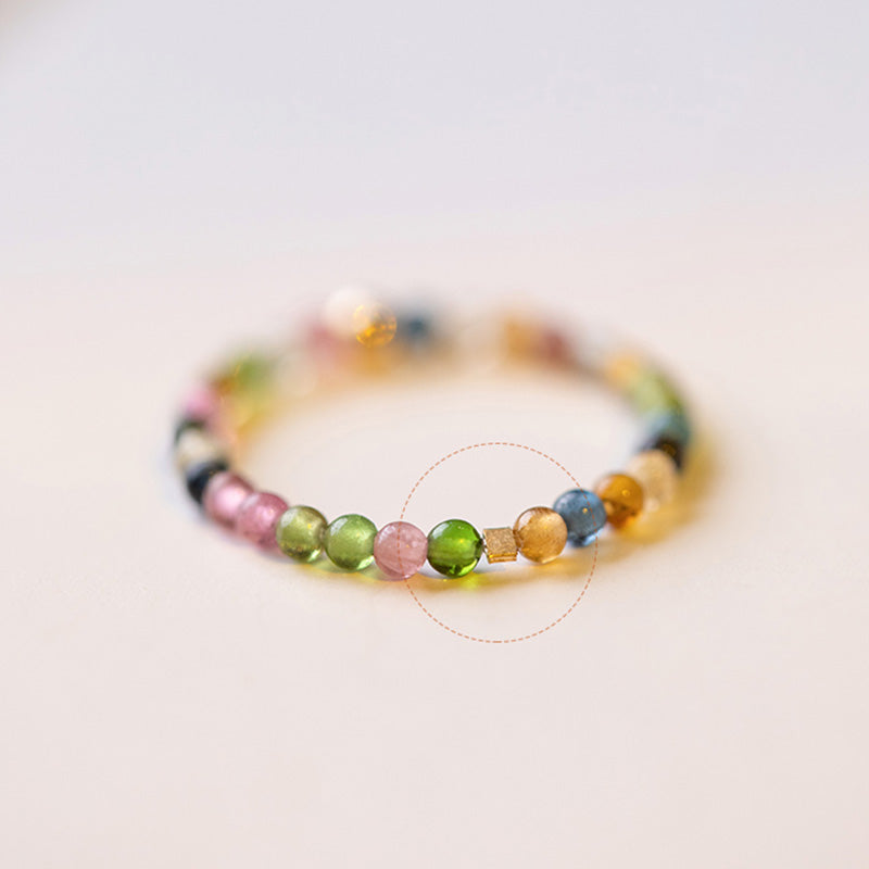 Anillo de amor positivo con turmalina natural de Buddha Stones