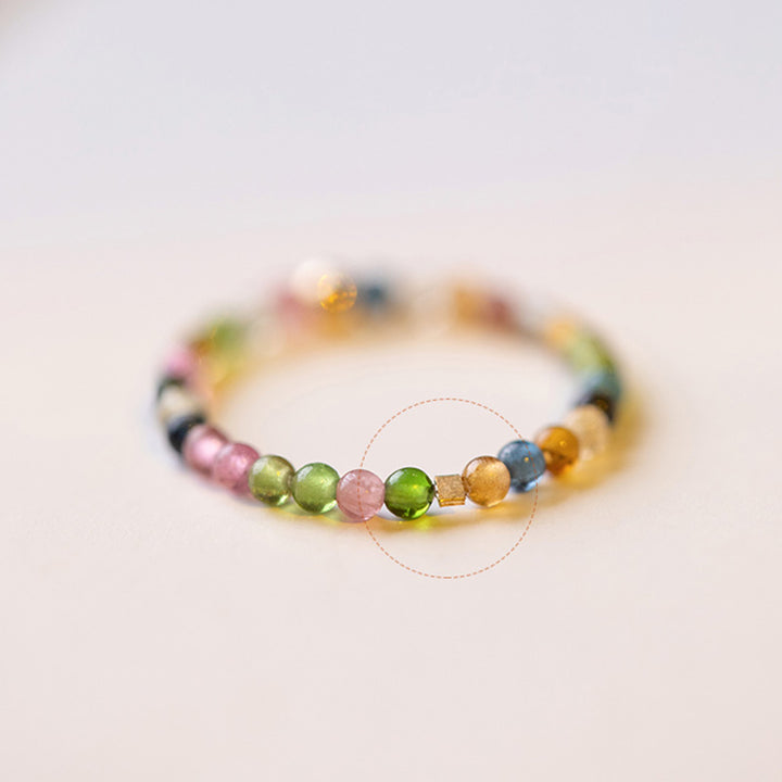 Anillo de amor positivo con turmalina natural de Buddha Stones