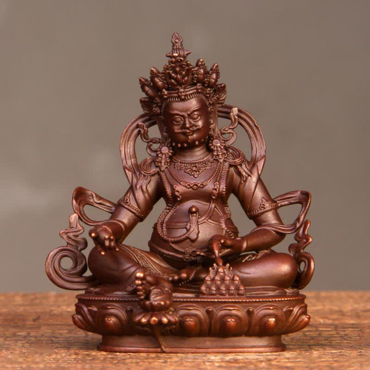 Estatuilla amarilla de Jambhala Bodhisattva, estatua de cobre de compasión, decoración para el hogar y la Oficina
