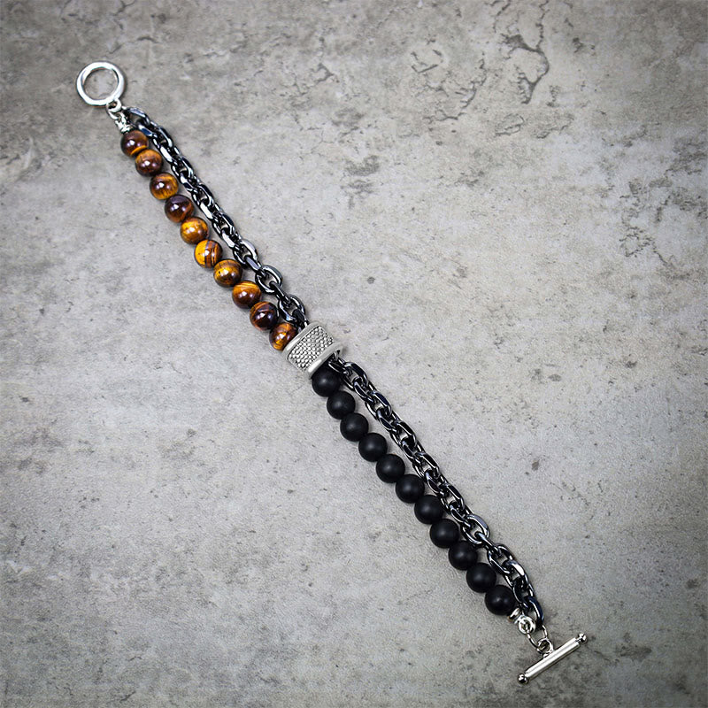 Pulsera de protección con lapislázuli, lazurita y ojo de tigre natural de Buddha Stones - image 2