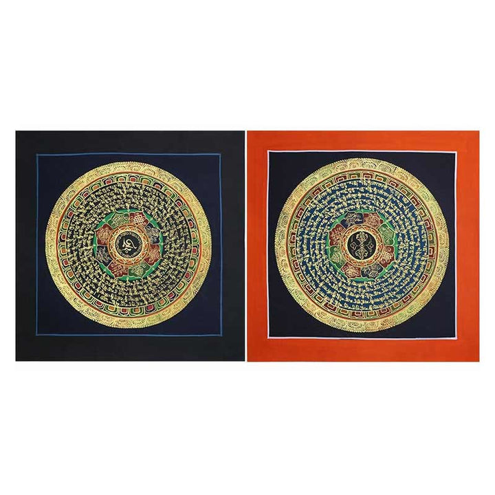 Caja ciega tibetana hecha a mano con pintura Thangka, bendición espiritual, patrón de Color aleatorio