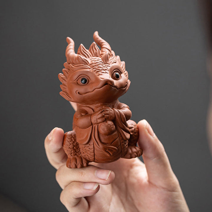 Buddha Stones, dragón de la suerte, riqueza, té, mascota, figura decorativa de arcilla púrpura, decoración - image 11