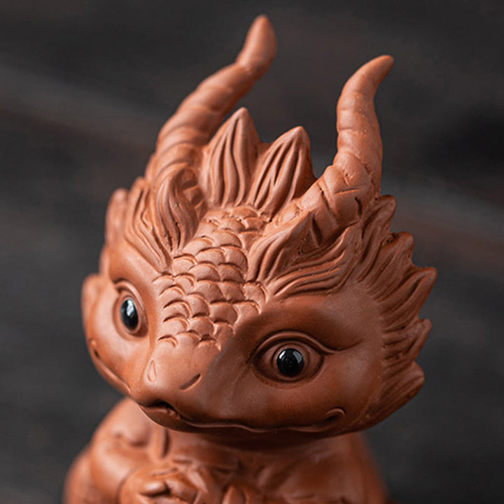 Buddha Stones, dragón de la suerte, riqueza, té, mascota, figura decorativa de arcilla púrpura, decoración - image 12