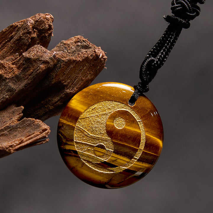 Buddha Stones, varios cristales, amatista, ojo de tigre, Aventurina verde, Yin Yang, collar espiritual, colgante