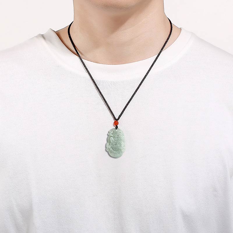 Collar con colgante de éxito del zodiaco chino con Buddha Stones de jade natural 12 - image 21
